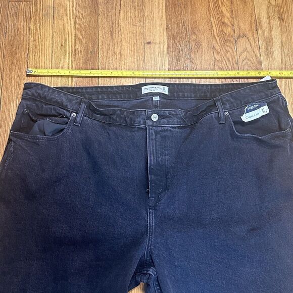 Abercrombie & Fitch Jeans Womens Sz 37/24R Black 90's Relaxed High-Rise NWT FLAW - Picture 7 of 9